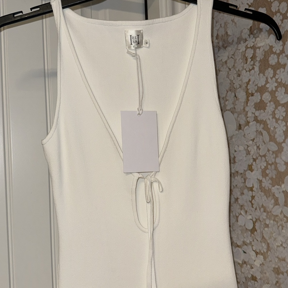 Helsa Teva Knit Dress in White - Picture 6 of 7